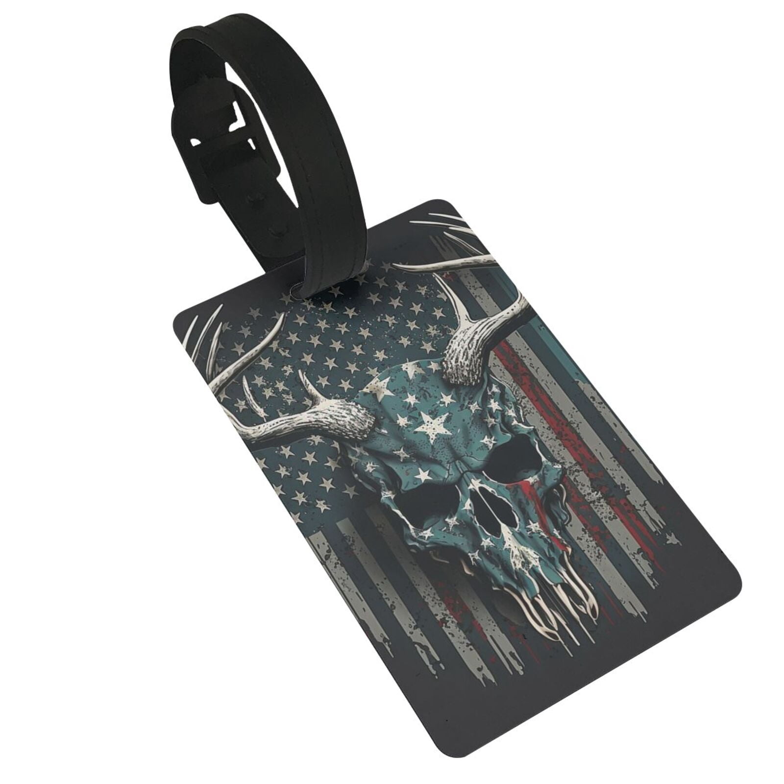 American Flag Camouflage Deer Skull Camo Luggage Tags Suitcases ID ...