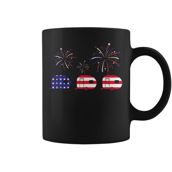 American Flag Camping Patriotic Camper 4Th Of July Coffee Mu - Walmart.com