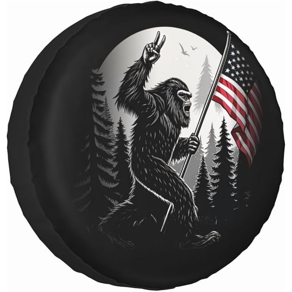 American Flag Camping Spare Tire Cover Wheel Protectors Waterproof UV Resistant Wheel Covers Universal Fit for SUV Truck Rv Trailer Camper Travel Accessories