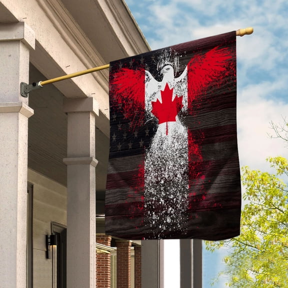 American Flag- Canadan Flag Canada US Friendship Forever July 4 Decoration House Flag (29.5x39.5) Double Sided-USA Flags Premium Polyester-Decorative Indoor Outdoor Flag