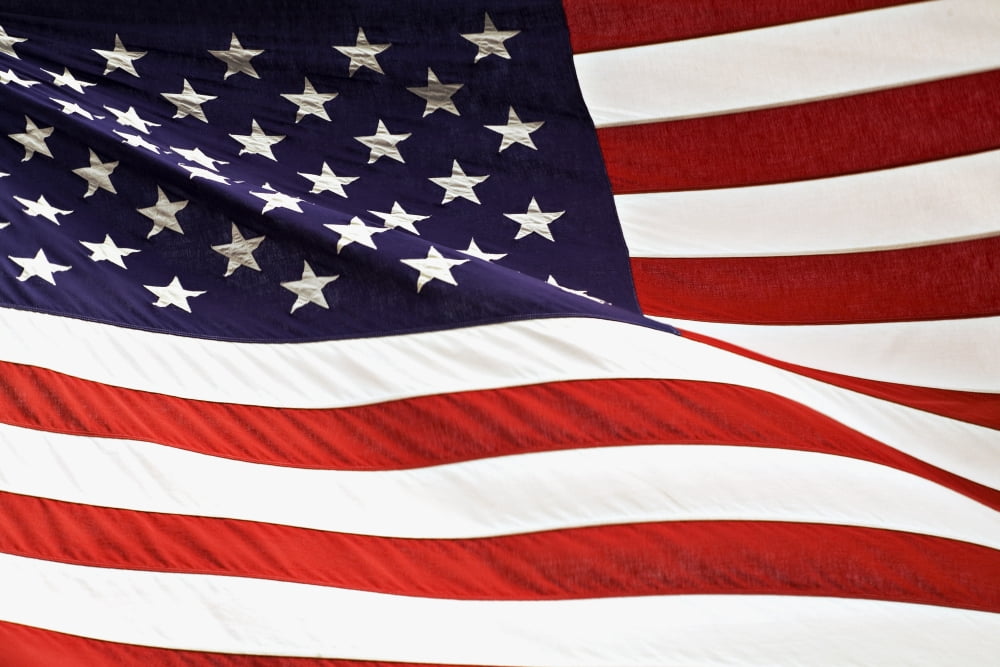 American Flag Canvas Art - Chris and Kate Knorr Design Pics (18 x 12)
