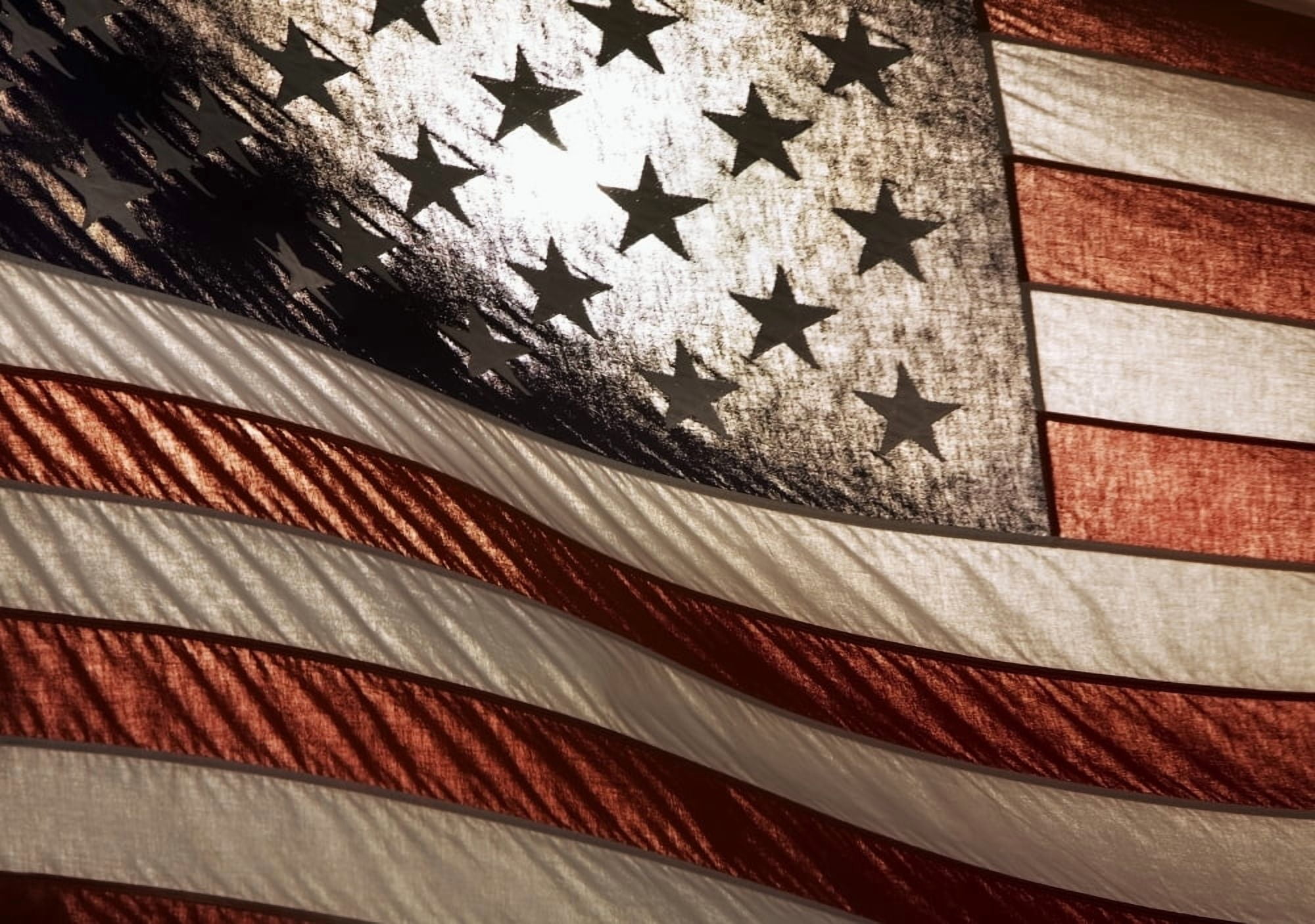 American Flag Canvas Art - Chris and Kate Knorr Design Pics (36 x 24)