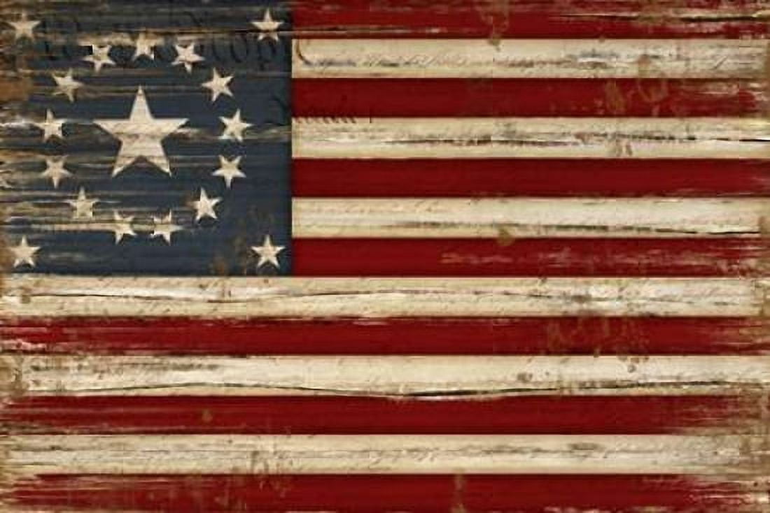 American Flag Canvas Art - Jennifer Pugh (12 x 18)