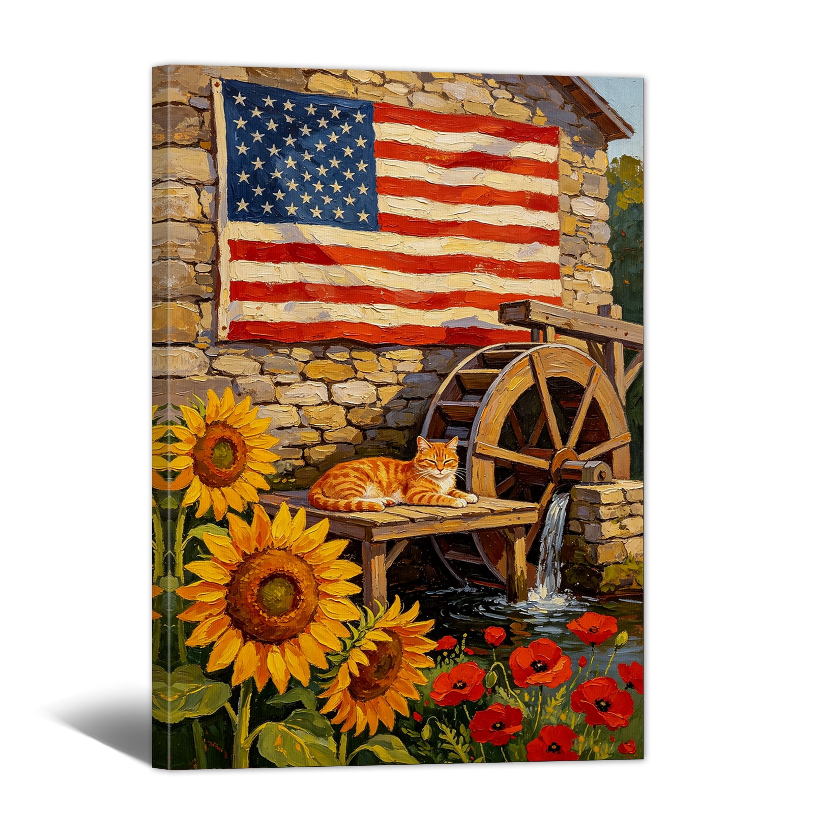 American Flag Canvas Prints - 4th of July Patriotic Canvas Wall Art ...