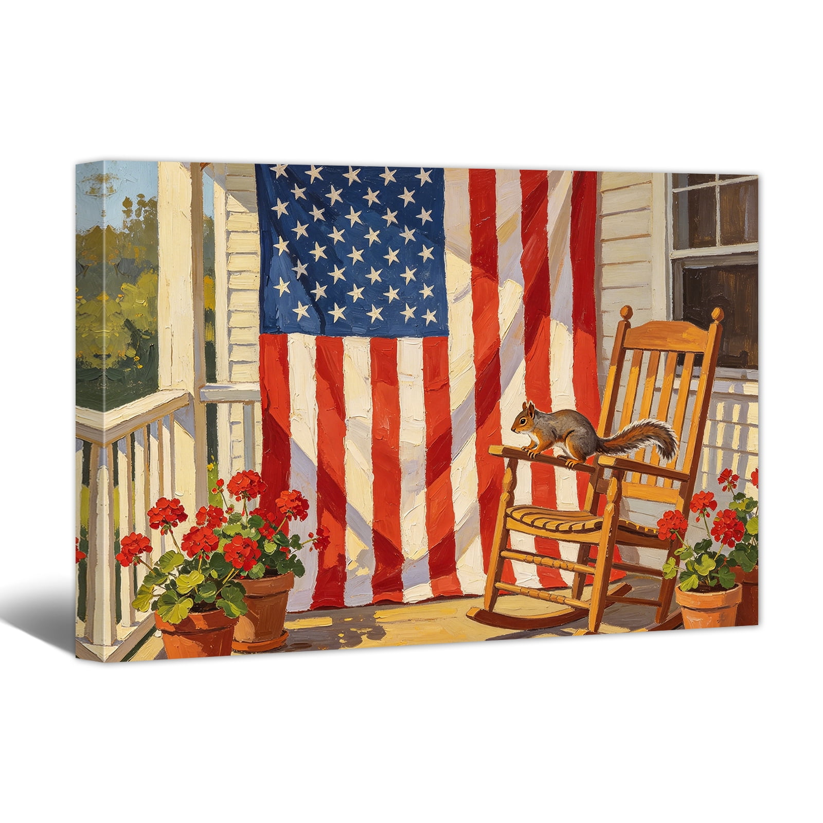 American Flag Canvas Prints - 4th of July Patriotic Canvas Wall Art ...