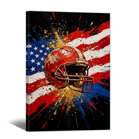 American Flag Canvas Wall Art - 4th of July Canvas Prints, Urban Street Art Patriotic Painting Artwork for Bedroom, Living Room and Modern Home Wall Decor