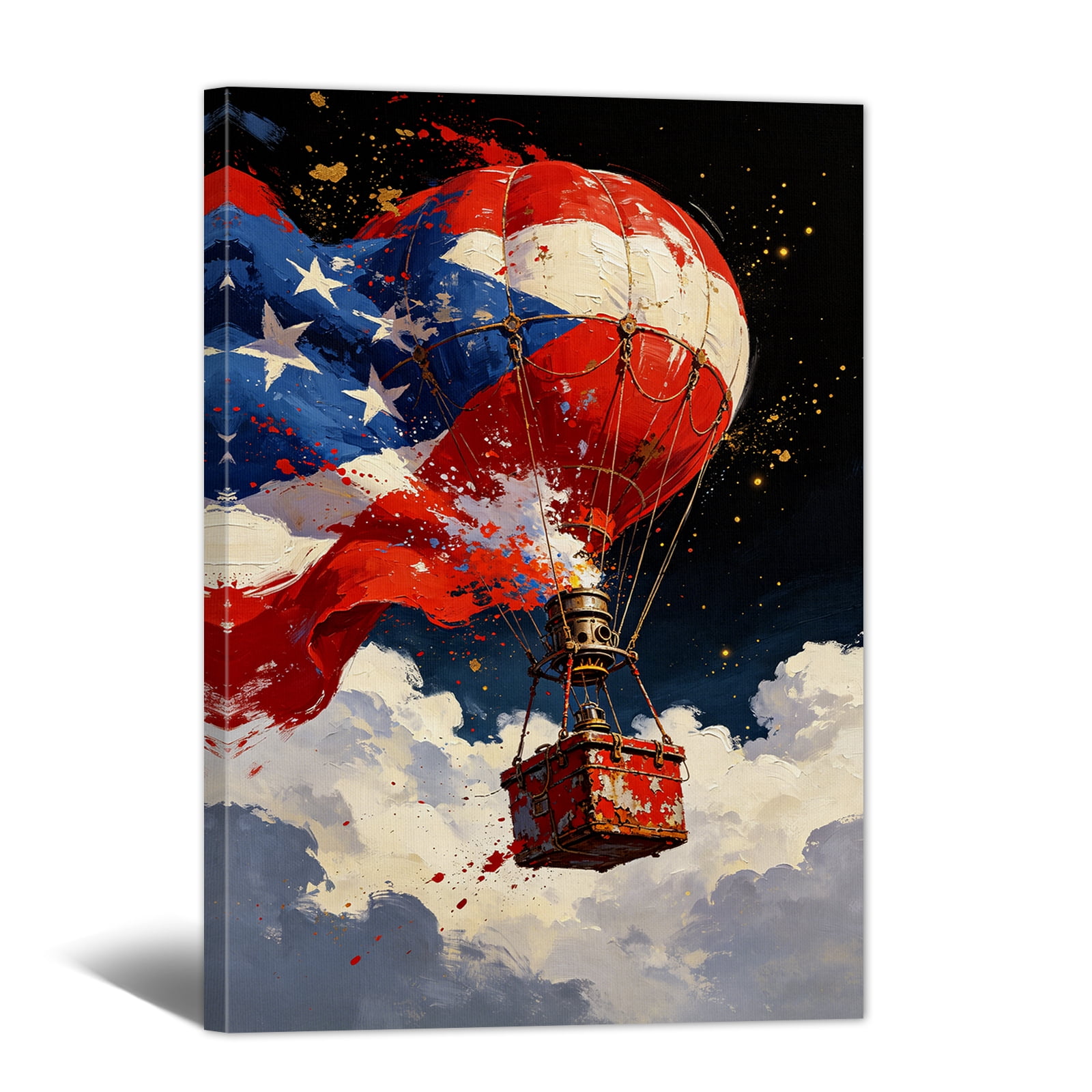 American Flag Canvas Wall Art - 4th of July Canvas Prints, Urban Street ...