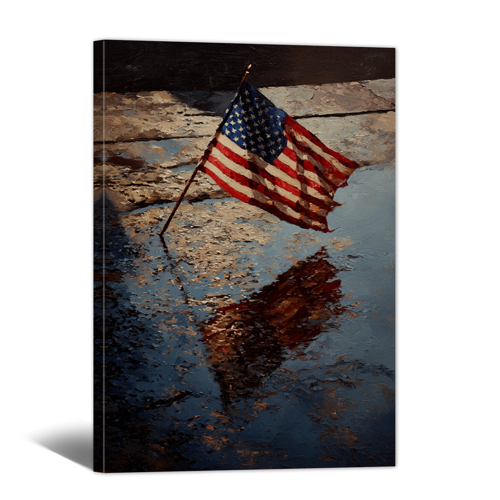 American Flag Canvas Wall Art, 4th of July Patriotic Vintage Canvas ...