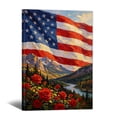 thumbnail image 1 of American Flag Canvas Wall Art, 4th of July Patriotic Canvas Print, Vintage Landscape Paintings for Modern Home Living Room Bedroom Office Decor, 1 of 5