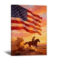 thumbnail image 1 of American Flag Canvas Wall Art, 4th of July Patriotic Canvas Print, Vintage Landscape Paintings for Modern Home Living Room Bedroom Office Decor, 1 of 7