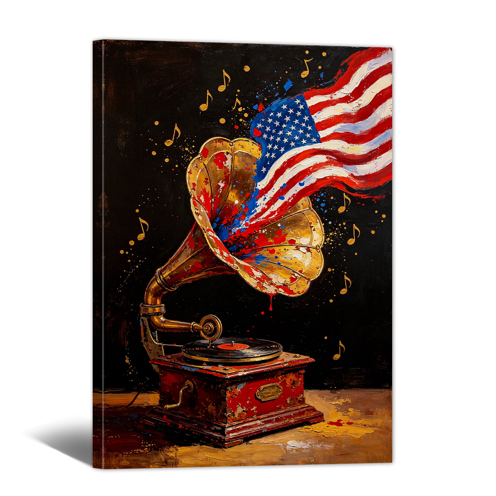 American Flag Canvas Wall Art - 4th of July Patriotic Canvas Prints ...