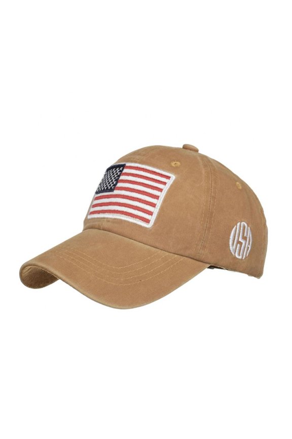 American Flag Cap Washed Baseball-Hats American-Flag Distressed Adjustable Baseball Hat for Unisex