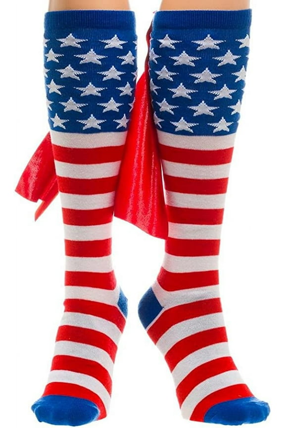 American Flag Cape Socks America Knee High Socks American Flag Socks - America Socks American Flag Knee High Socks