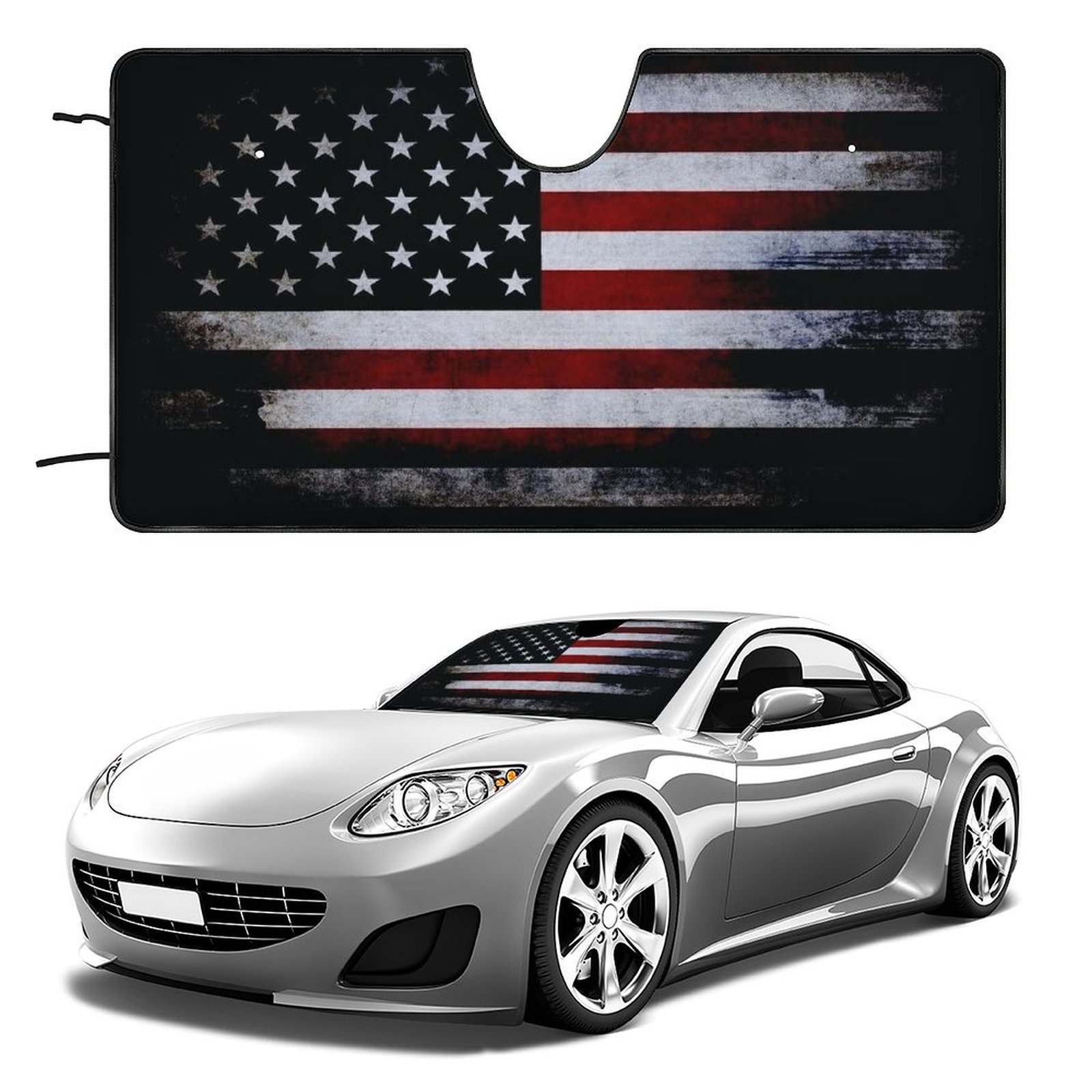 American Flag Car Sun Shade Windshield Folding Block Sun Visor Auto