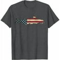 thumbnail image 1 of American Flag Catfish Patriotic Fisherman T-Shirt,Dark Heather Grey Color,Size 4XL, 1 of 5