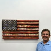 American Flag Challenge Display, Handmade Memorial Stand, Tabletop Coin Collection Rack, Multi-Layer
