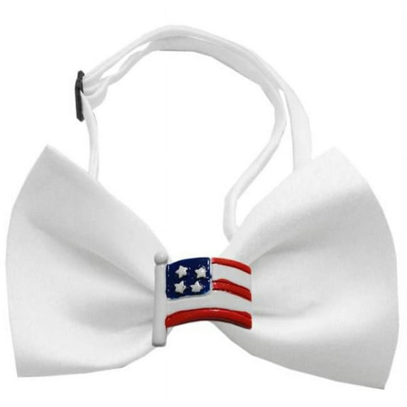 American Flag Chipper White Bow Tie