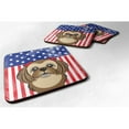 thumbnail image 1 of American Flag & Chocolate Brown Shih Tzu Foam Coaster, Set of 4, 1 of 1