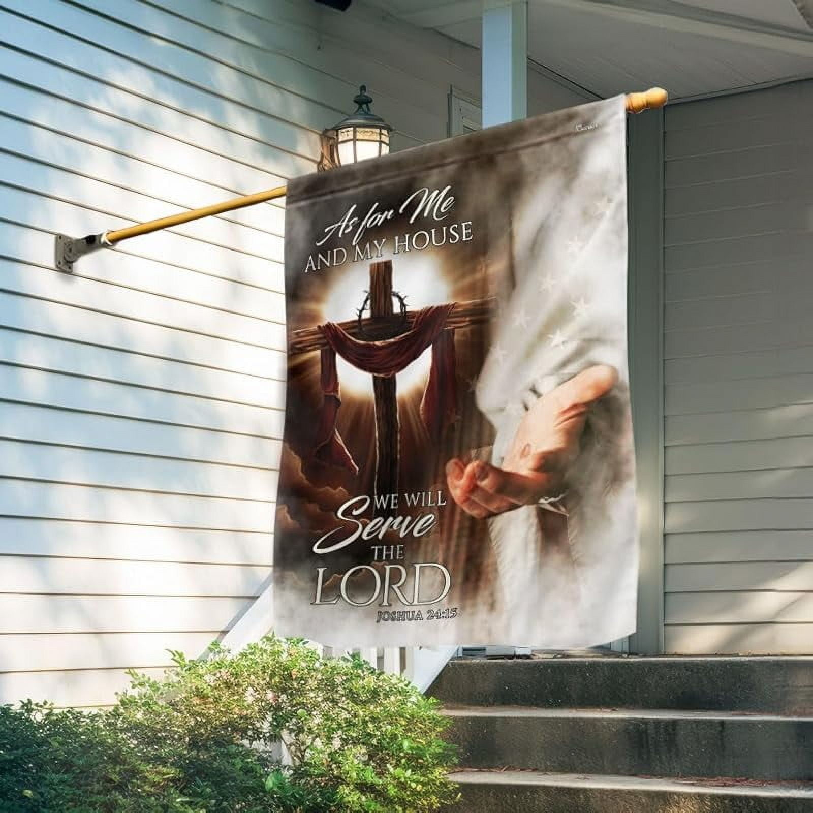 American Flag, Christ As For Me And My House Flag - 4th of July, Independence Day Decorations for Home, Garden, House Flag - USA Flags Premium Polyester, Decorative Indoor Outdoor Flag
