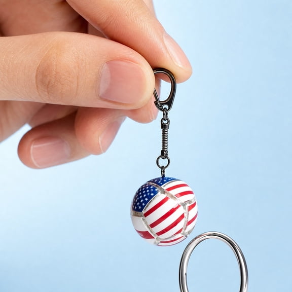 American Flag Clicker Fidget Keychain,Fidget Soccer Ball Keychain,12 Mechanical Clickers Stress Relief Button Toy,Ideal Gift For Soccer Fans,Match Day Party Favors