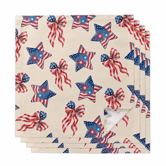 American Flag Cloth Napkins, 250 Anniversary Freedom Veteran Day Ribbon ...