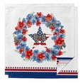 thumbnail image 1 of American Flag Cloth Napkins, Blue Red Flowers Patriotic 4th of July Washable and Reusable Dinner Napkins Set of 2, Table Napkin for Kitchen Party Birthday Wedding Hotel Housewarming 20"x20", 1 of 9
