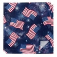 thumbnail image 1 of American Flag Cloth Napkins, Red Striped Blue Star Fireworks USA Flag Washable and Reusable Dinner Napkins Set of 2, Table Napkin for Kitchen Party Birthday Wedding Hotel Housewarming 20"x20", 1 of 9