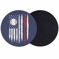thumbnail image 1 of American Flag Coasters Set of 2, Absorbent Coasters for Drinks, US Flag Baseball Stars Navy Blue Coaster for Desk Coffee Table Protection, Home Decor House Warming Gifts 4", 1 of 8