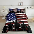 American Flag Comforter Set Soldier Silhouettes Bedding for Veteran'S
