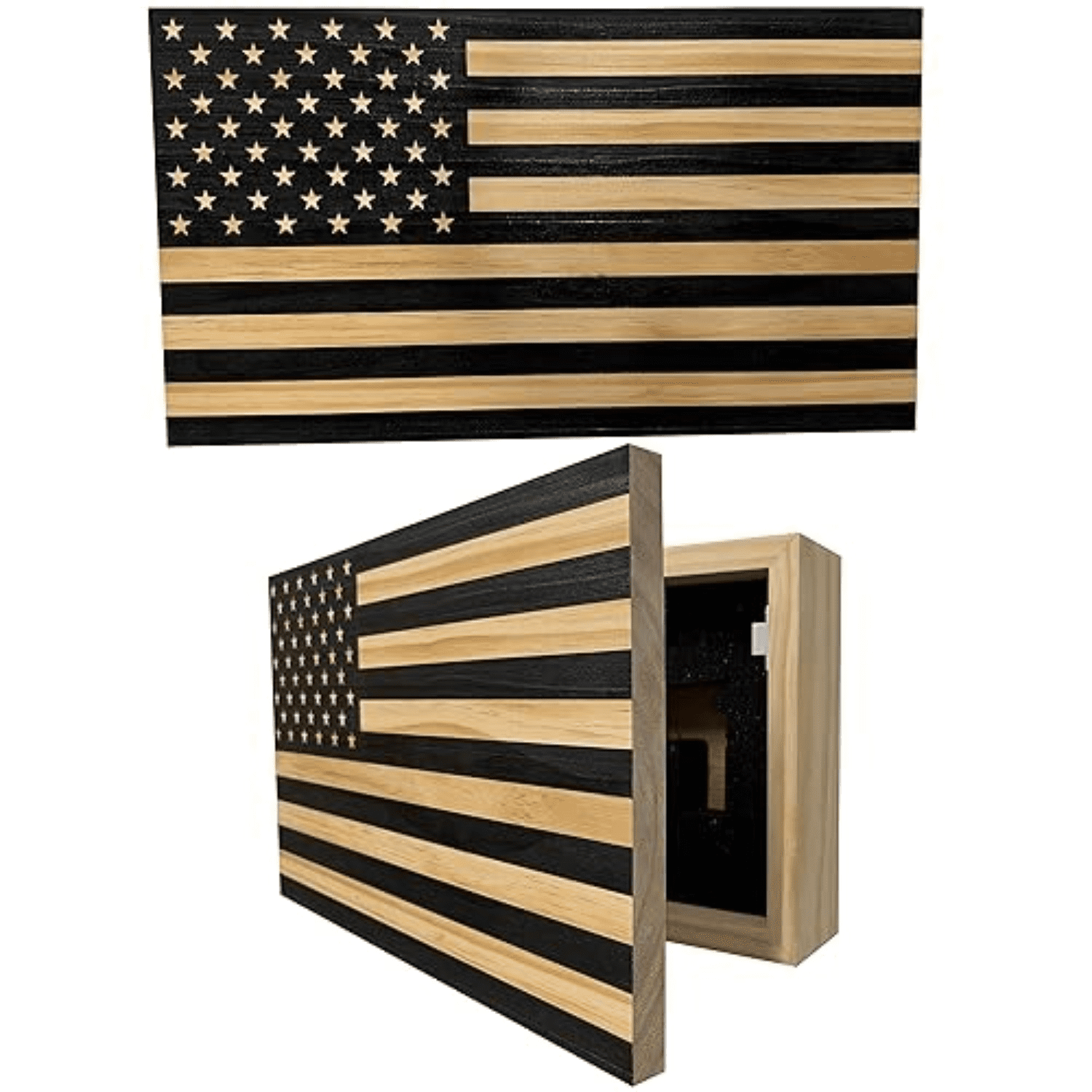 American Flag Concealed Gun Cabinet, Hidden Gun Storage American Flag ...