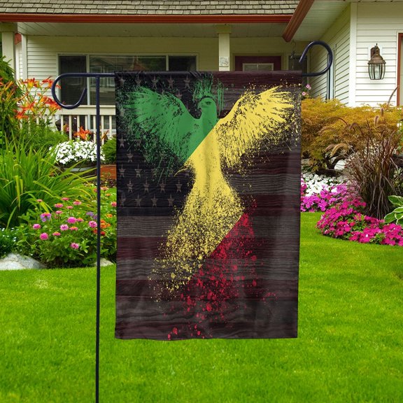 American Flag- Congolese Flag Republic Of The Congo US Friendship Forever July 4 Decoration Garden Flag, Double-Sided Decorative Outdoor Flag, Patriotic Polyester Yard Flag 11.5 x 17.5 in