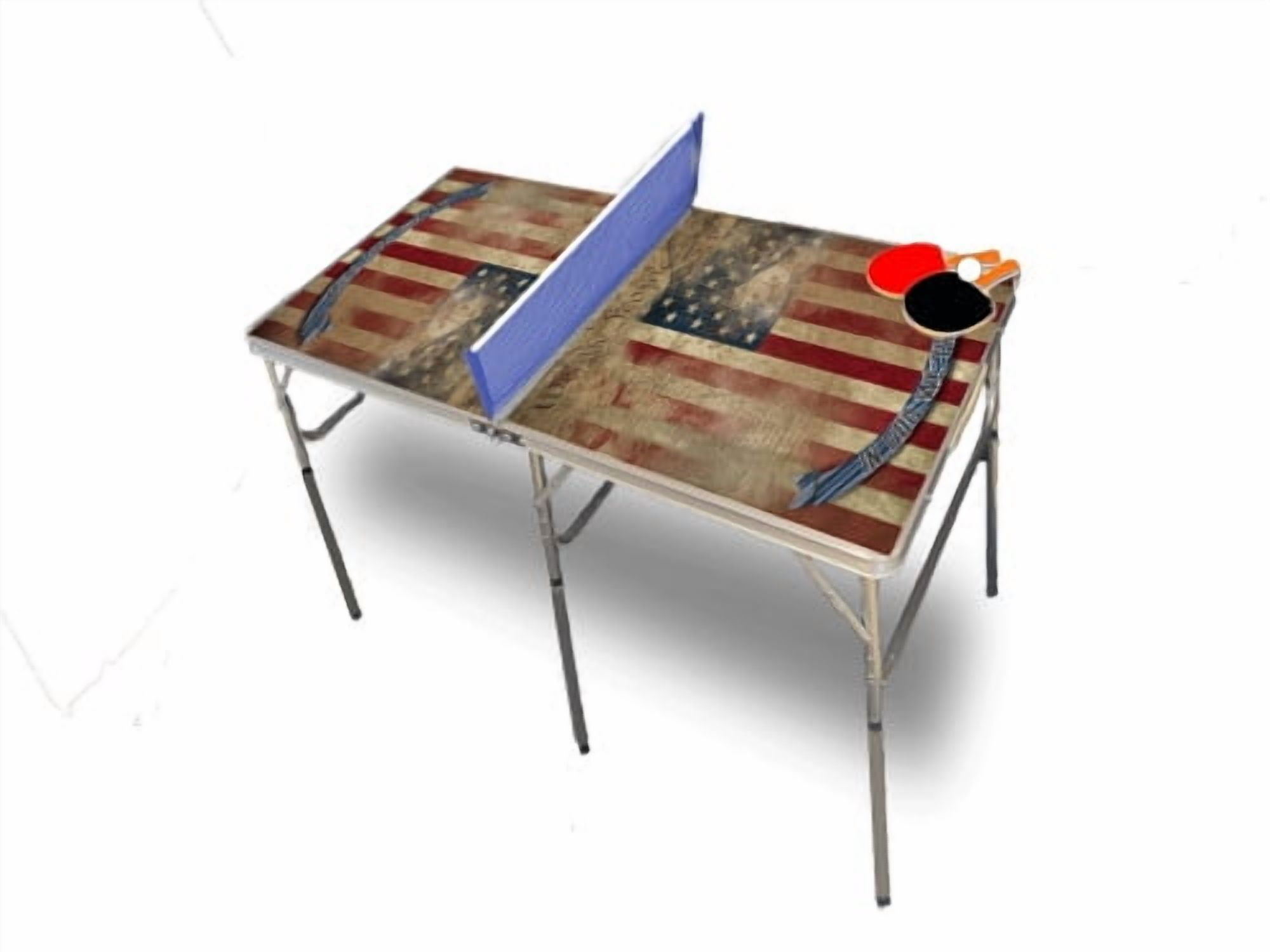American Flag Constitution Portable Table Tennis Ping Pong Folding Table w/Accessories
