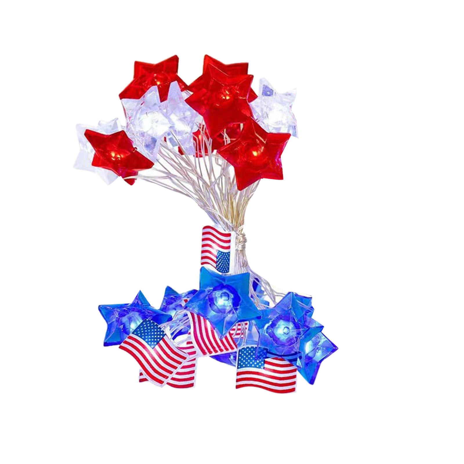 American Flag Copper Wire Lamp Fourth Of July Flag LED String Five