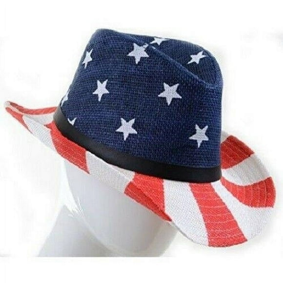 American Flag Cowboy Hat Stars Stripes USA Western Patriotic Cowgirl - New with box/tags