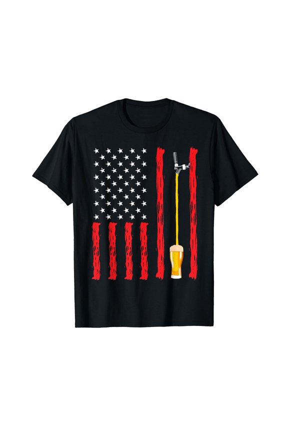 American Flag Craft Beer Brewery Design T-Shirt
