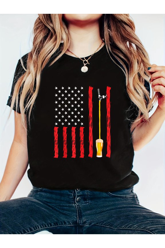 American Flag Craft Beer Brewery Design T-Shirt