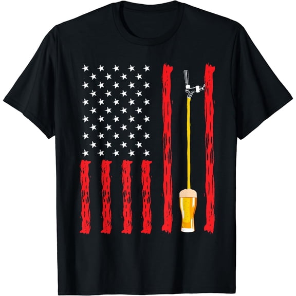 American Flag Craft Beer Brewery Design T-Shirt