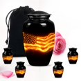 thumbnail image 1 of American Flag Cremation Urn For Ashes Adult Male Small - Mini Memorial Urns For Human Ashes Female Combo 1 Large 4 Keepsake, 1 of 2