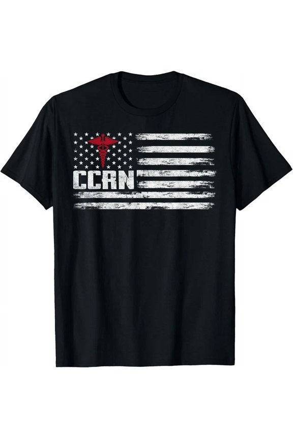 American Flag Critical Care Registered Nurse Ccrn T-Shirt