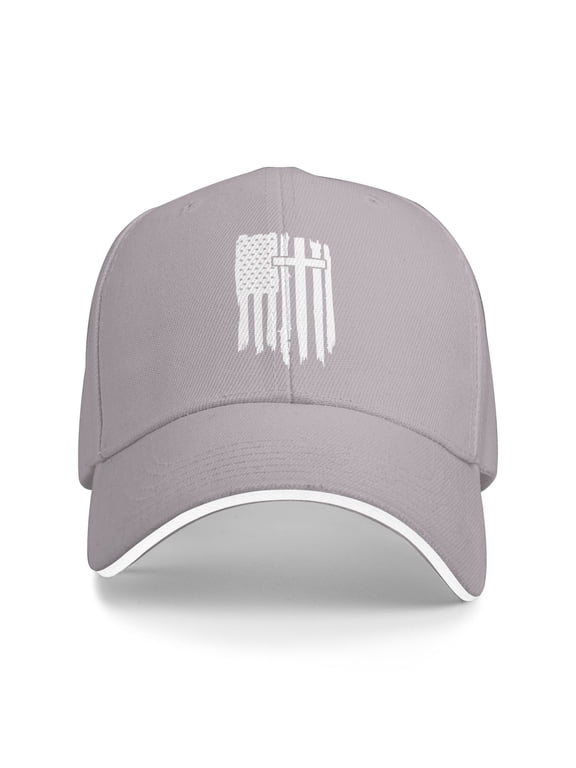 American Flag Cross Jesus Christian Unisex Sandwich Cap Classic Baseball Capunisex Adjustable Casquette Dad Hat