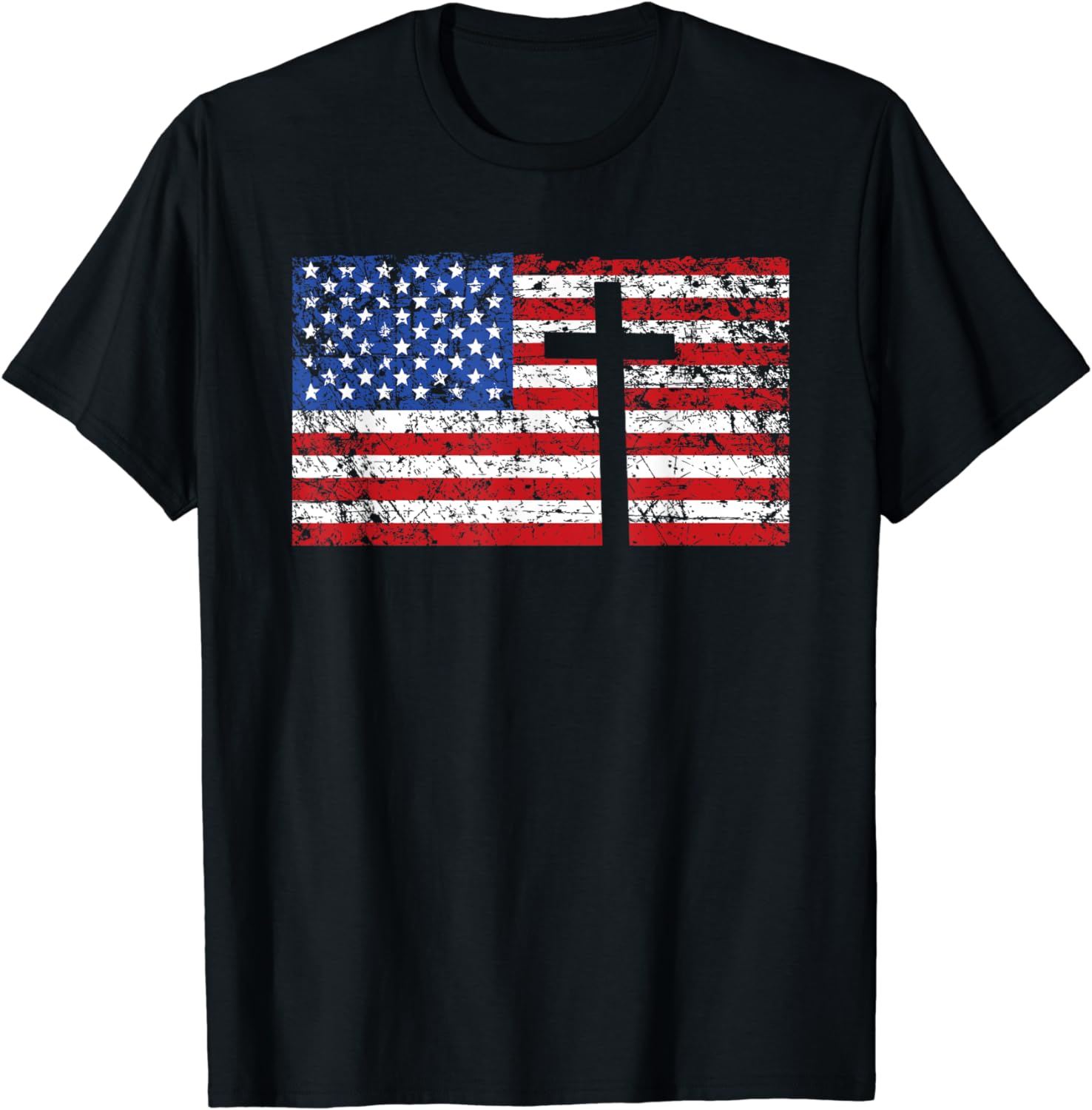 American Flag Cross Shirt, USA Christian Gift, Trust God T-Shirt ...
