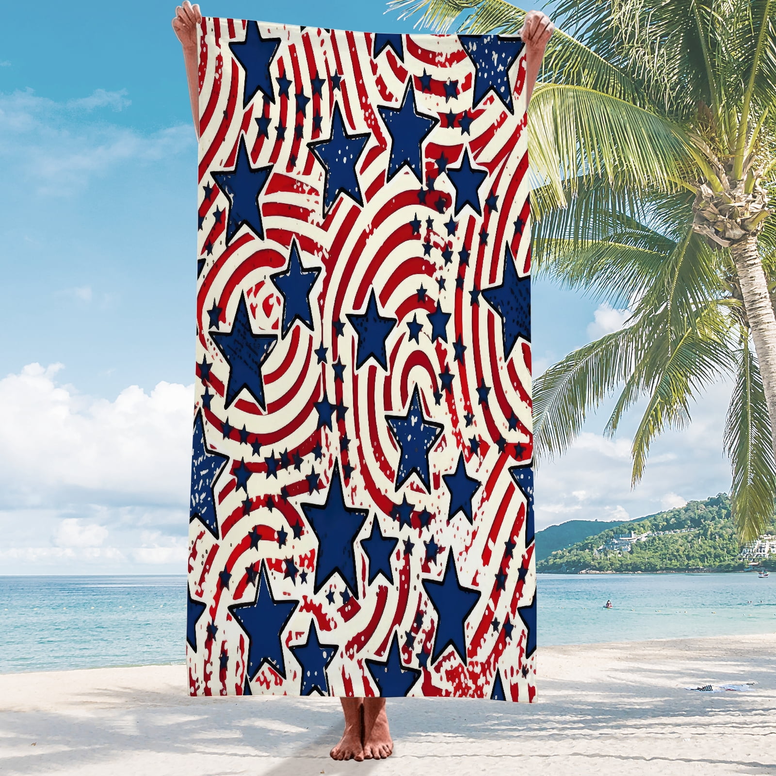American Flag Cute Beach Towels 4th of july Fast Drying Beach Towel