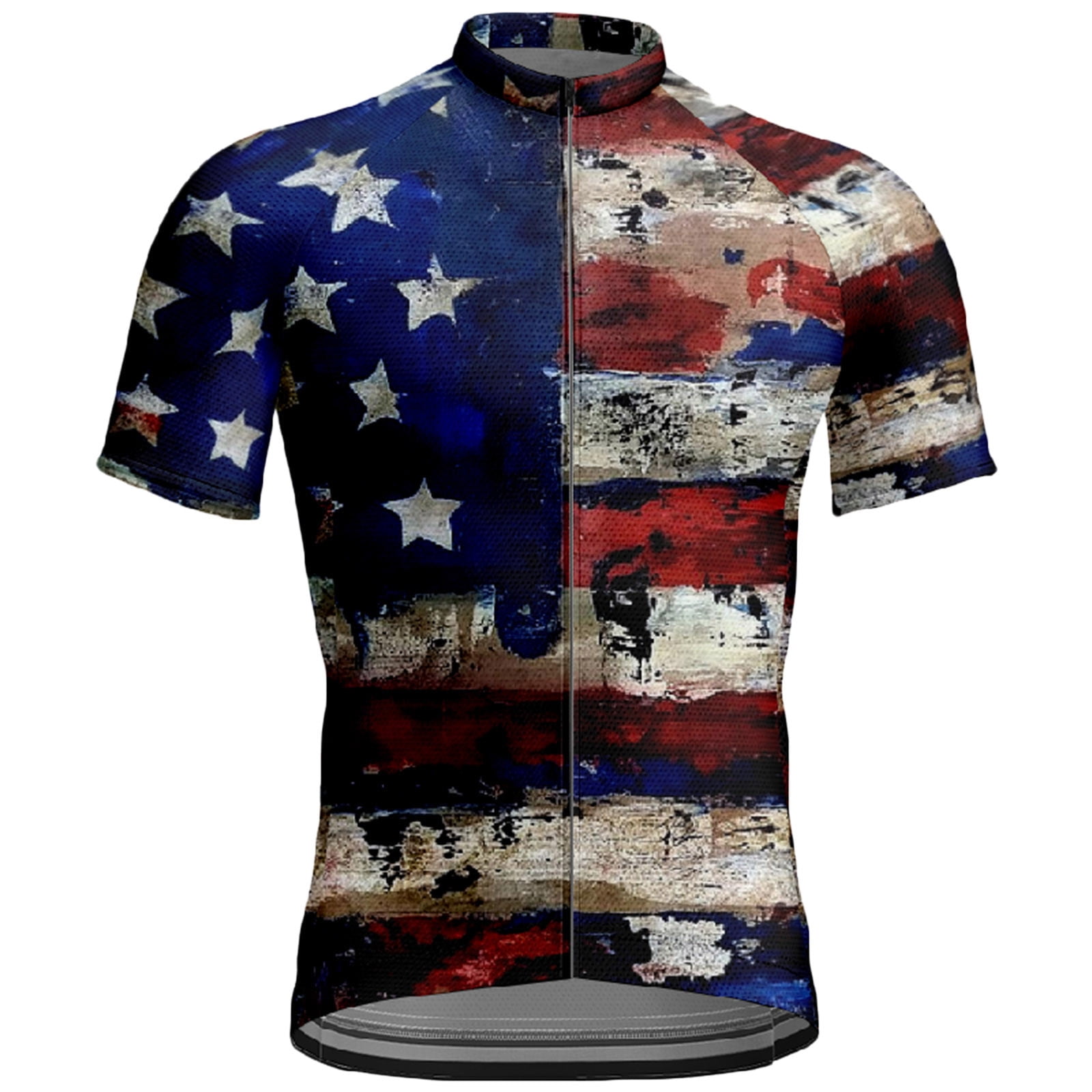 Bike Light Blue Line Bike Jersey Men's Quick-Dry Cycling Jersey