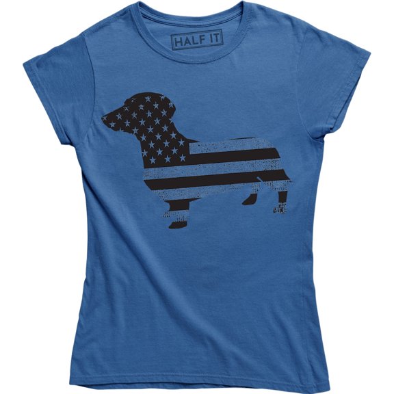 American Flag Dachshund Cute Animal Fun Wieners Dog Patriotic Womens Tee Shirt