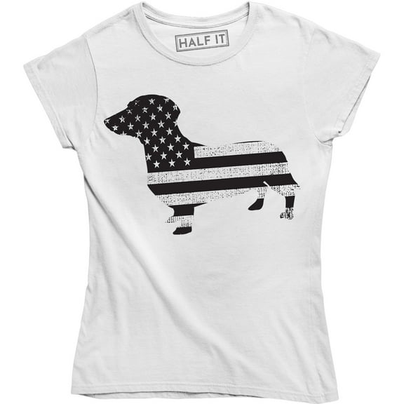 American Flag Dachshund Cute Animal Fun Wieners Dog Patriotic Womens Tee Shirt