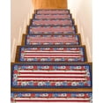 thumbnail image 1 of American Flag Day Stair Treads Non Slip for Steps Independence Blue Red Striped Star Flowers 4 Pcs Reusable Adhesive Stair Runner Mats for Dogs Elders Carpet Treads Rugs for Staircase 8x30 In, 1 of 7