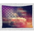 thumbnail image 1 of American Flag Decor Tapestry, Exposure Usa National in Outer Space Night Cloudy Free Universe Display , Wall Hanging for Bedroom Living Room Dorm Decor, 80W X 60L Inches, Multi, by Ambesonne, 1 of 2