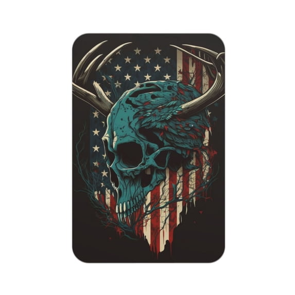 American Flag Deer Skull Camo Camouflage Acrylic Fridge Magnets Decorative Refrigerator Magnets for Kitchen Office Whiteboard Locker
