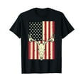 thumbnail image 1 of American Flag Deer Skull Vintage Hunting Patriotic Hunt Dad T-Shirt, 1 of 5