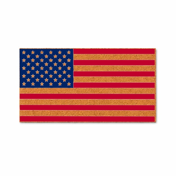 American Flag Design Doormat - Brown Coir PVC Outdoor Doormat (24x48 inches) 5327